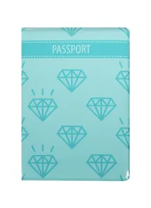 Обложка для паспорта Бриллианты на зеленом фоне