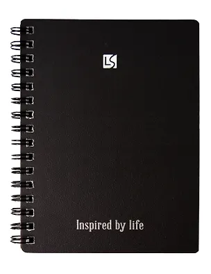 Записная книжка А6 80л кл. "PREMIUM. Black" карт.обл., гребень, мат.текст.ламинация, тиснение фольгой 3149181