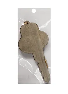 Заготовка из дерева, на веревке с бусиной, ключ, 1 шт, 15*7 см, серый (11-00410-15-2189)