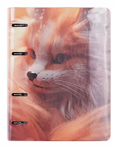 Тетрадь 120л кл. "Peach Fuzz" на кольцах, иск.кожа, полноцв.печать, интегр.переплет, скр.углы