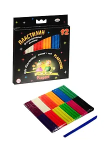 Пластилин 12цв 153гр "Флюрики" восковой, флюор, к/к., стек, подвес, Гамма