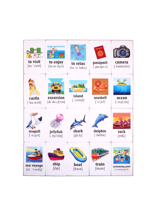 Книга Учим английские слова. Развивающие карточки "On Holiday / В отпуске" () — 2