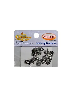 Фурнитура металл подвеска Мордочка кота серебро (00009364) (14шт) (11х9х2мм) (10г) (упаковка)