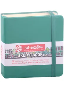 Блокнот для зарисовок 12*12см 80л "Art Creation" 140г/м2, 7БЦ, Зелёный лес, Fabriano 