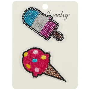 Термонаклейка с пайетками Десерты, 2шт, 13*15 (орр)