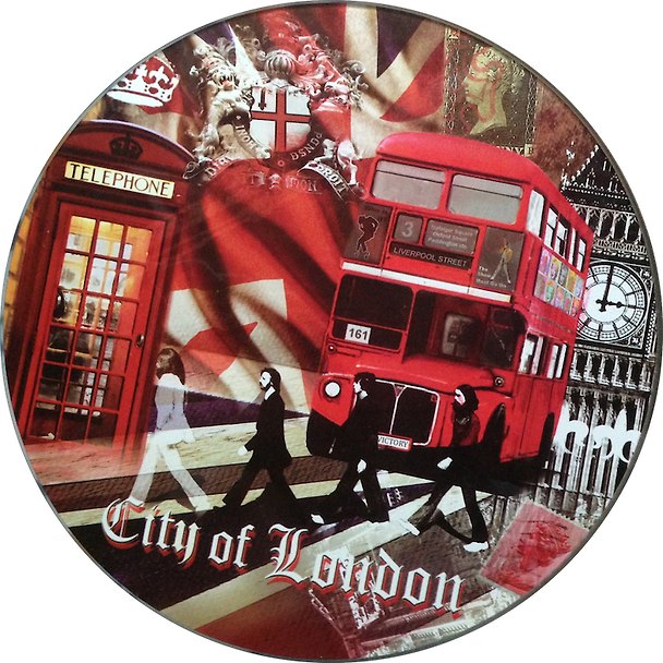 Доска для нарезки Лондонские фантазии (RCB-London) (стекло) (d19) (в подар.упаков.) GiftLand 2414972 — 1