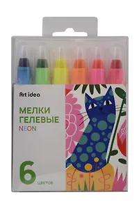 Мелки гелевые 06цв "ColorBoom" неоновые цвета, выкручивающиеся, PVC-уп.