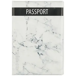 Обложка для паспорта Мрамор серый (ПВХ бокс) (ОП2020-231)