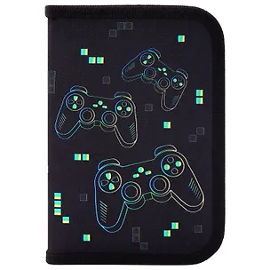 Пенал 1отд. "Pixel gamepad" с наполнением, 21*14см, 1 отк. планка, 24 предмета 3162190