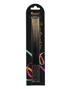 Набор свечей для торта Black Gold (черные с золотом) (6шт) (15см) (12-7color-candle_21)