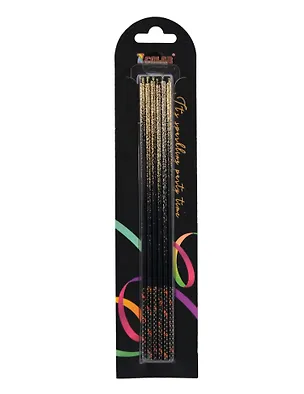 Набор свечей для торта Black Gold (черные с золотом) (6шт) (15см) (12-7color-candle_21) 3106245