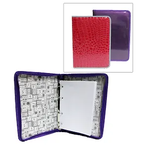 Тетрадь 80л кл. на кольцах, смен.блок, обл.кож.зам леопард, на молнии, ассорти, Канцбург