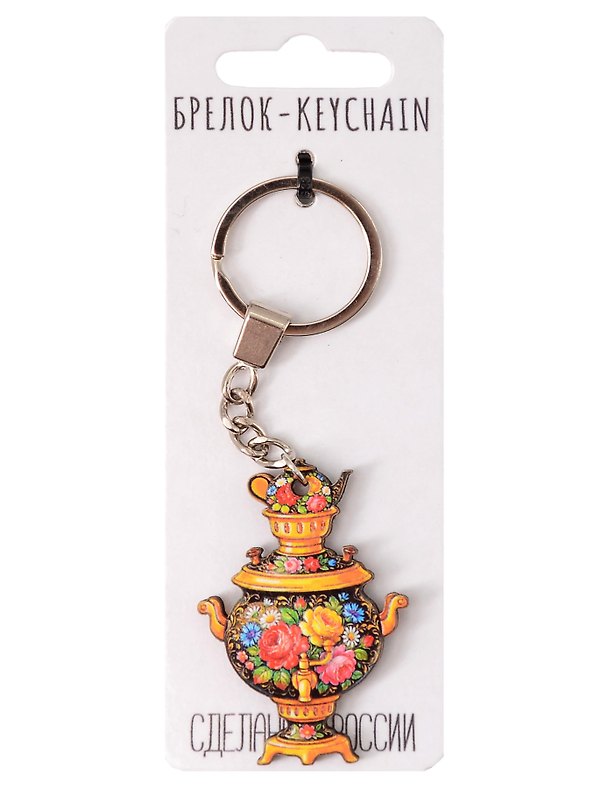 Брелок Самовар Жостовский (3х6) (дерево) (Б101) 3181053 — 1