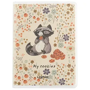 Записная книжка «Енот в цветах», 80 листов, А7