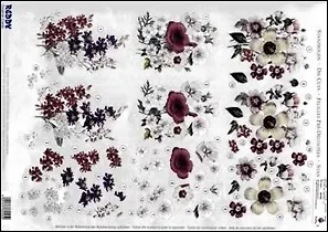 Аппликация бумажная вырубная для объемных рисунков (G82095) Шток-роза, водосбор 2260958