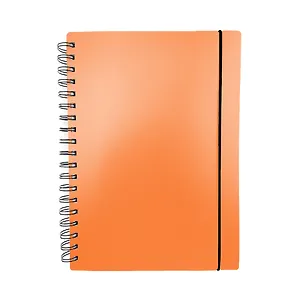Записная книжка А6 80л кл. "Favorite Color. Neon Orange" спираль, пласт.обл., резинка 3091822