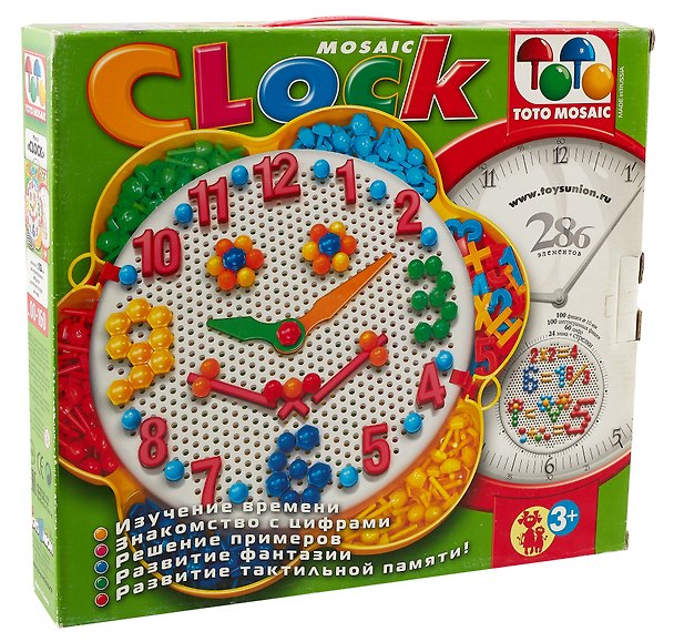 Мозаика-часы ToysUnion 200фишек ,60 цифр., 24 знака, 2 стрелки 00-160 2114337 — 1