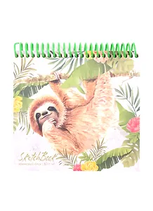 Скетчбук А6 80л "Задумчивый ленивец" белый офсет, 80г/м2, спираль