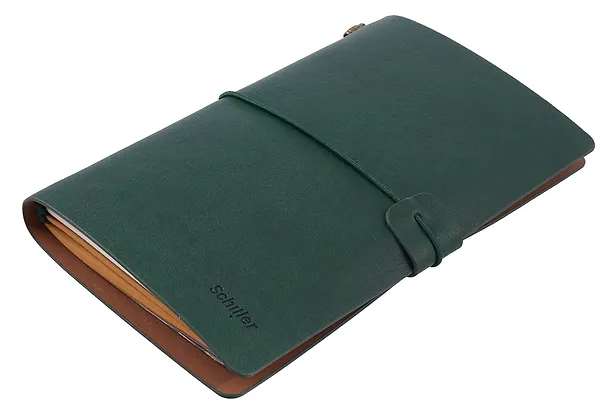 Записная книжка А6+, 80 листов в линейку, зеленая, сшивка, Schiller 3109564 — 6