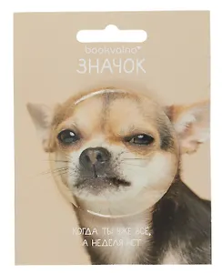 Значок Чихуахуа (фотопринт) (металл) (56мм) (ЗН2025-081) Bookvalno