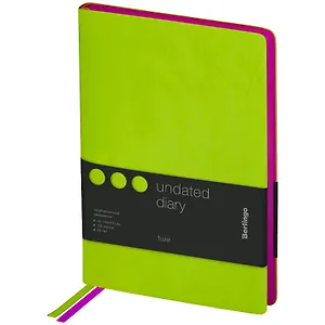 Ежедневник недат. А5 136л "Fuze. Салатовый" иск.кожа, цветной срез