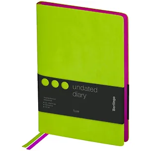 Ежедневник недат. А5 136л "Fuze. Салатовый" иск.кожа, цветной срез 3114228