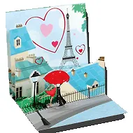 3D открытка Париж (Paris) (квадрат) (1079)