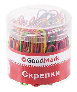 Скрепки 50 мм 80 штук, "Неон", винил, GoodMark