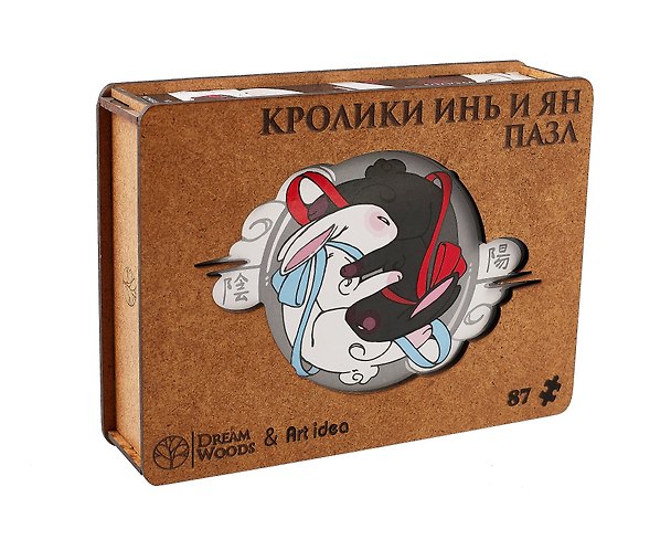 Фигурный пазл «Аниме Кролики Инь и Ян», дерево, Art Idea 3002902 — 1