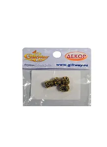 Фурнитура металл бусина Голова Будды золото (00009400) (4шт) (10х8х6мм) (11г) (упаковка)