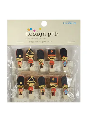 Прищепки декоративные Лондон 10шт деревянные в блистере 2494106