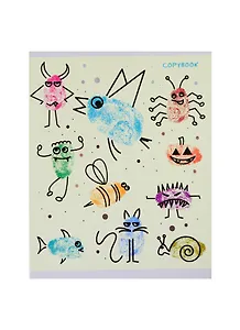 Тетрадь в клетку Unnika, "Забавные отпечатки", 48 листов, в ассортименте