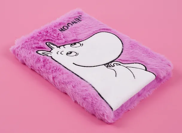Книга для записей А5 80 листов, линейка, "Moomin" с мехом и патчем 3046774 — 2