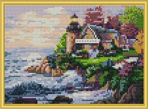 Набор для творчества, Алмазная мозаика Маяк на склоне (класс.) 22*32см, (20цв.) AC22008