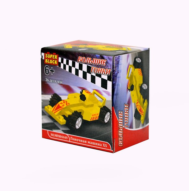 Конструктор SuperBlock Большие гонки Гоночная машина XS 36 дет. (MF004449) (коробка) 2353646 — 1