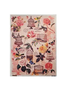 Рисовая бумага для декупажа Craft Premier Клетки для птиц (CP00300) (А3) (25г/м) (упаковка)