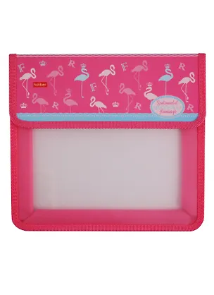 Папка для тетрадей А5 "Фламинго" 1отд., липучка, пластик, инд.уп. 250166