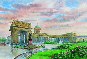 Репродукция в рамке Казанский собор [ХА50-007(рам)]