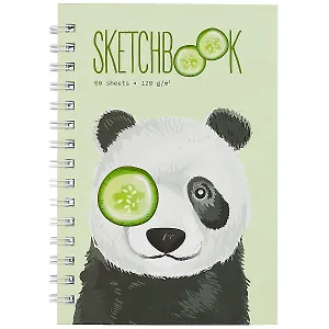 Скетчбук А5 60л "Панда" 120г/м2, тв. обложка, софт. тач, евроспираль