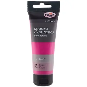 Краска акриловая художественная "Студия" 75мл, розовая , Гамма