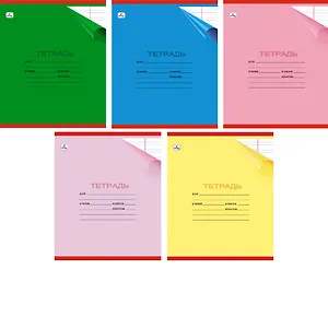 Тетрадь в узкую линейку Unnika, "Однотонная с уголком", 12 листов, в ассортименте