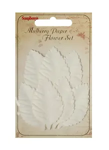 Набор листочков, 7 шт, Роза, белые