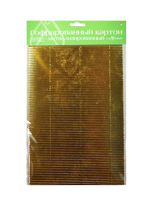 Цветной картон, 3 цвета, 4 листа, гофрированный металлизированный - Альт 2423027 — 1