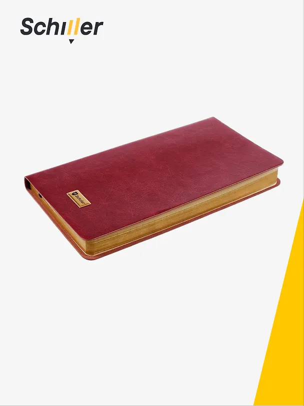 Записная книжка А6+, 96 листов в линейку/нелинованная, бордо, Schiller 3110793 — 3