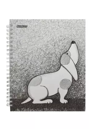 Тетрадь 100л кл. "DOGS" тв.обл, евроспираль, мат.лам., выб.УФ-лак, ассорти, MARKER ARTE — 227467 — 1