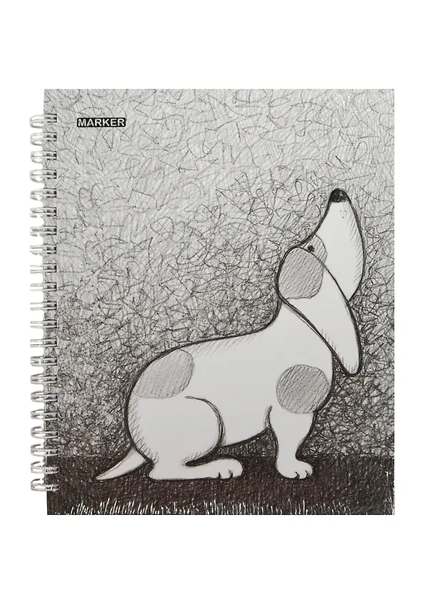 Тетрадь 100л кл. "DOGS" тв.обл, евроспираль, мат.лам., выб.УФ-лак, ассорти, MARKER ARTE 227467 — 1