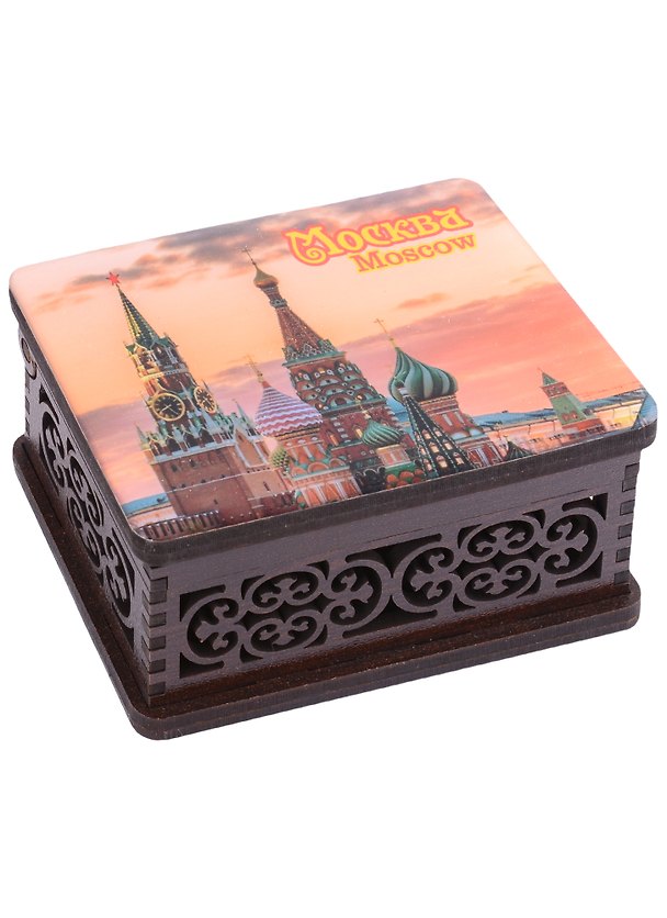ГС Шкатулка малая резная с заливкой смола Москва вид 7 (хдф) (95 x 65 x 52 мм) 2906772 — 1