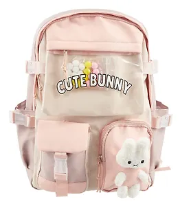 Рюкзак "Зайка" 42*27*15 см, сиренево-розовый, с игрушкой