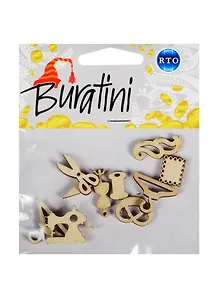 Набор декоративных элементов РТО Швейная мастерская (DZ40019) (Buratini) (фанера) (упаковка)