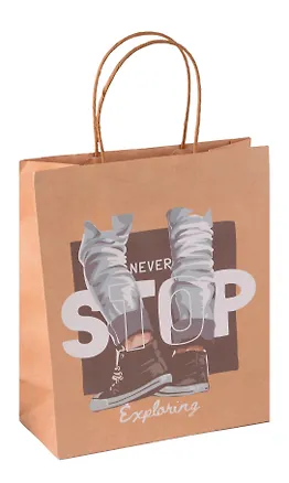 Пакет А4 26*32*12.5 "Never stop" нейтр., бум.мат. 3015815